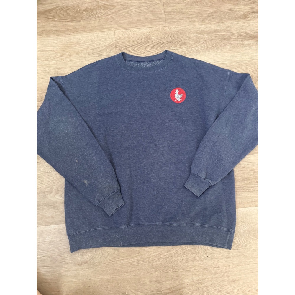 Zaxbys Sauced Graphic Sweatshirt Blue Crewneck Mens XL Pullover Graphic Tee